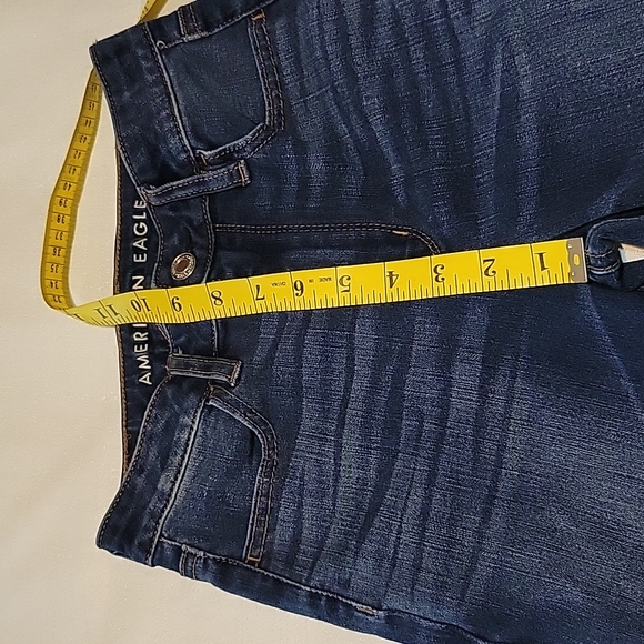 American Eagle dark wash super hi rise jegging size 0 long - Picture 3 of 7